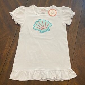 Southern Tots size 12 girls white top with sea shell design NWT